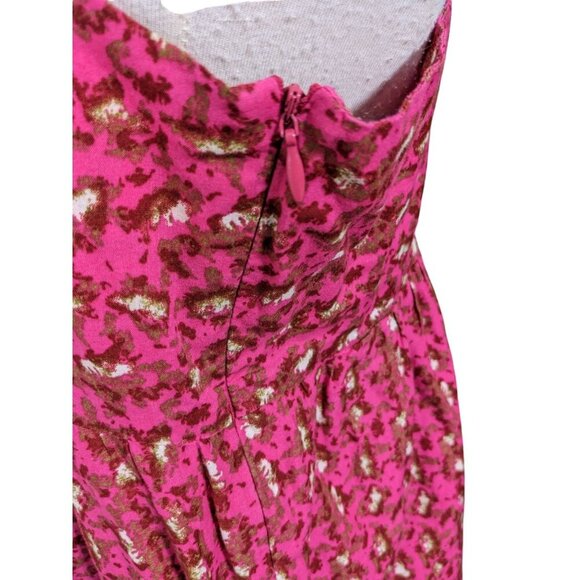 C C California Maxi Dress Sundress Large Smocked Tiered Cotton Pink Red Floral - Picture 6 of 9